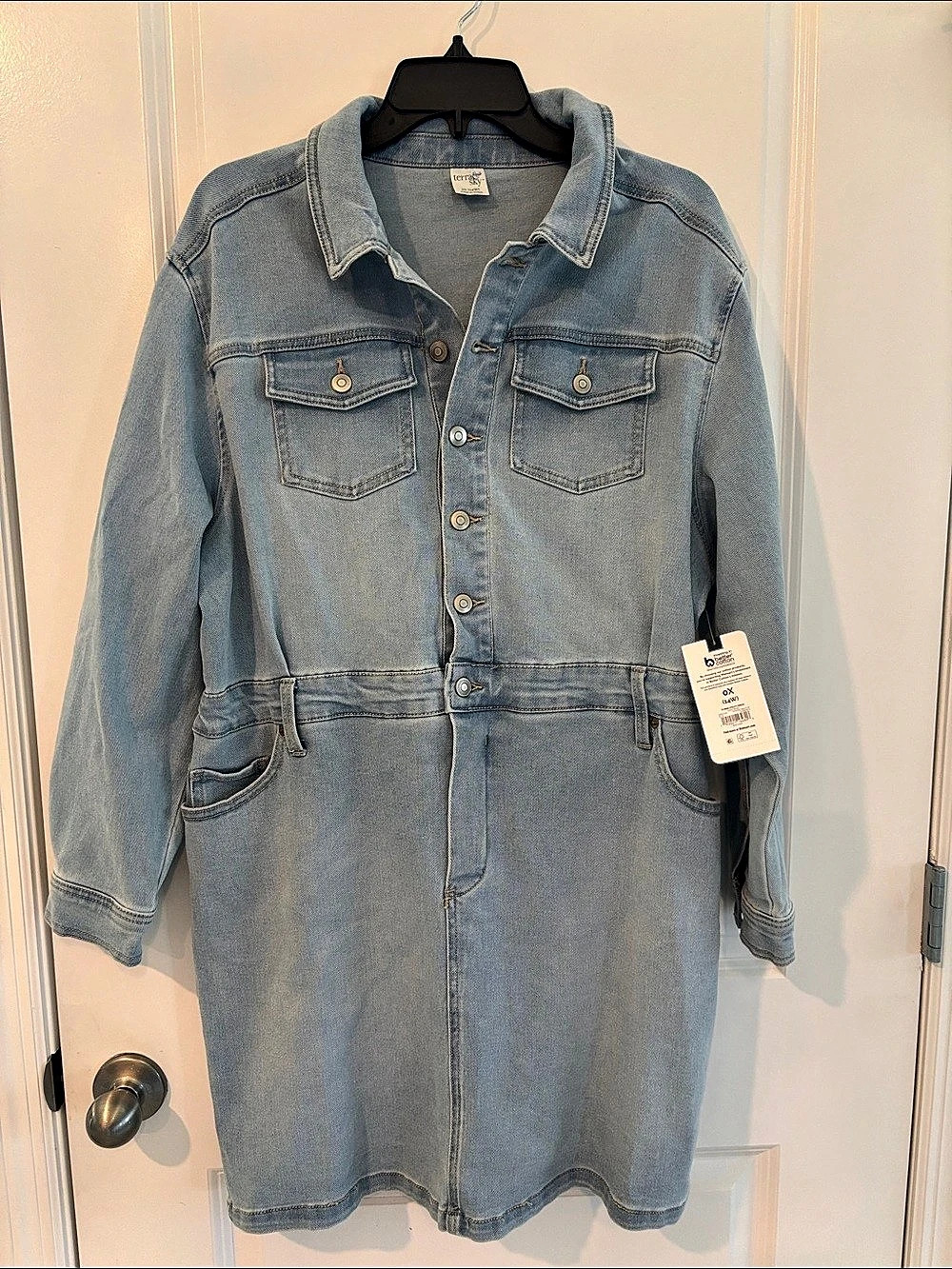 Terra & Sky Women's Denim Mini Dress NWT